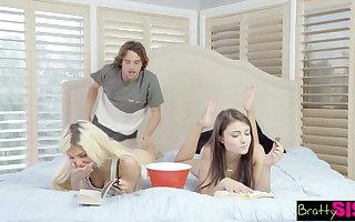 BrattySis - Tricked Horny Sis And Teen Affiliate Purchase Threeway